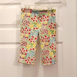 EUC Ralph Lauren Girl's 5 Floral Elastic Waist & Zipper Stretchy Capri Pants